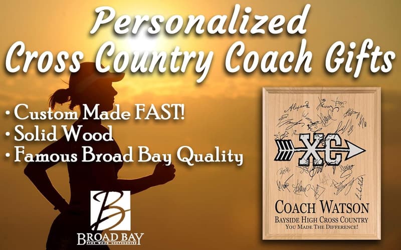 Cross Country Coach Plaque - Signable Solid Wood Gift
