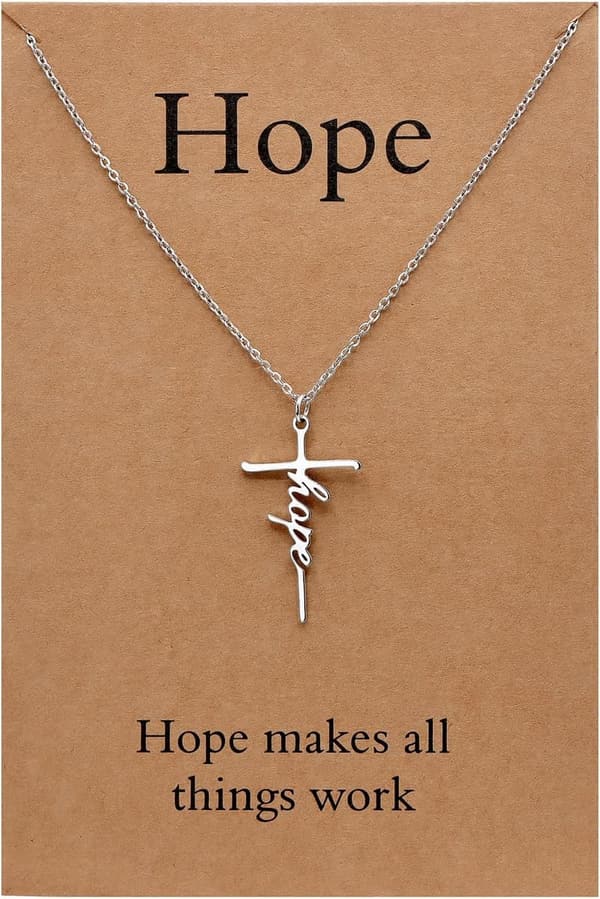 Mother's Day Faith Cross Pendant Necklace for Women