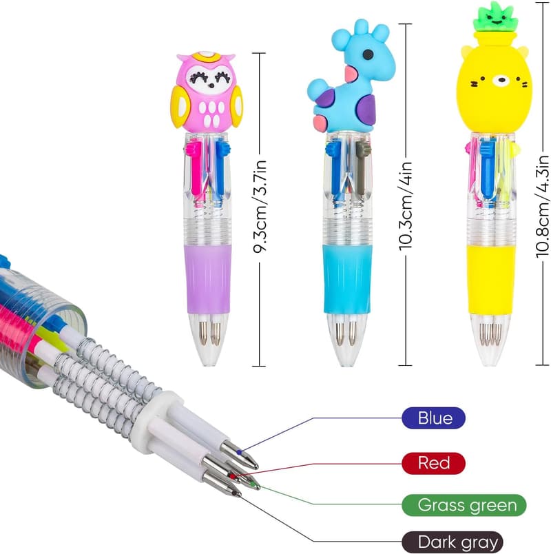 Multicolor Pens - 60-Pack Cute Stationery for Kids' Parties