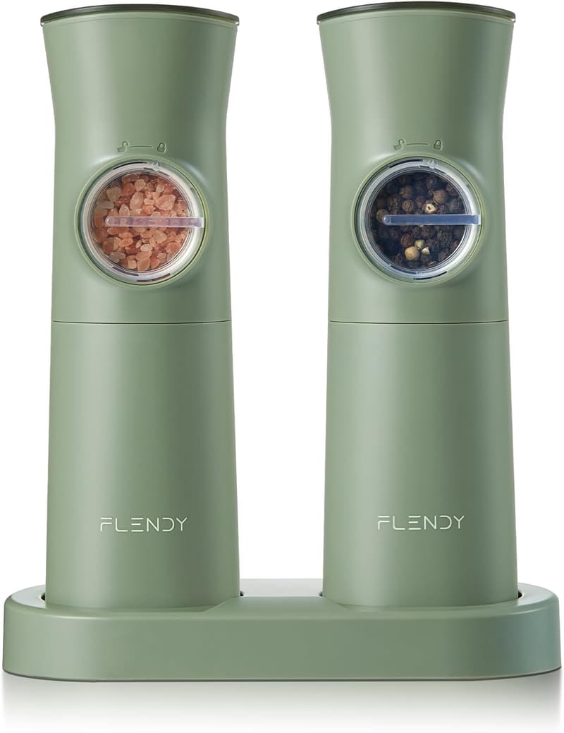 Rechargeable Electric Gravity Salt & Pepper Grinder Set
