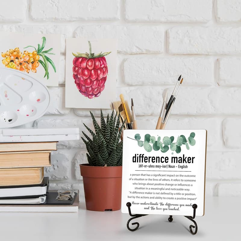Inspirational Desk Decor Wood Plaque for New Job or Appreciation