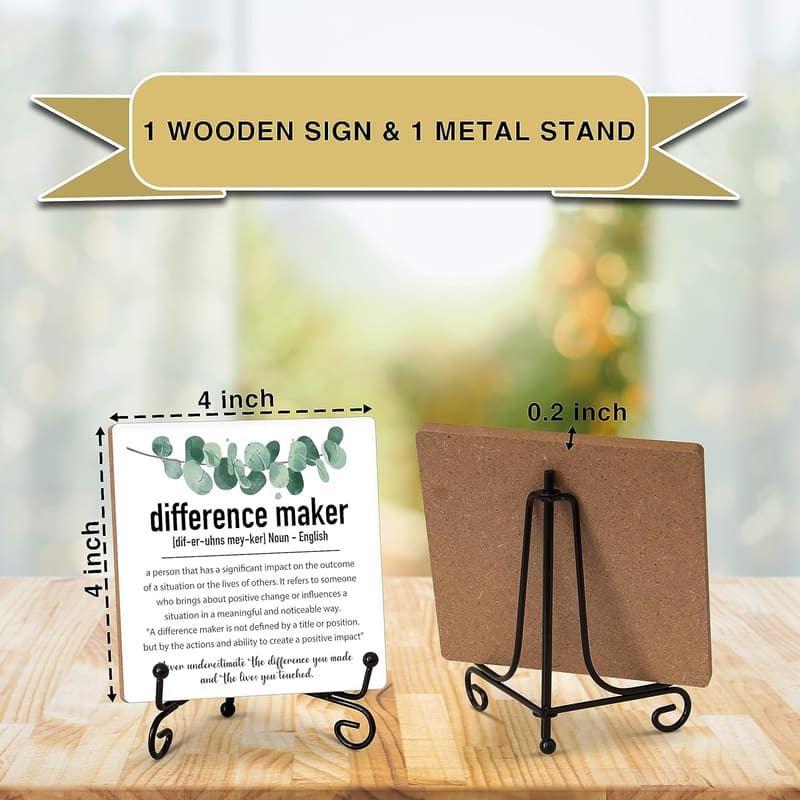 Inspirational Desk Decor Wood Plaque for New Job or Appreciation