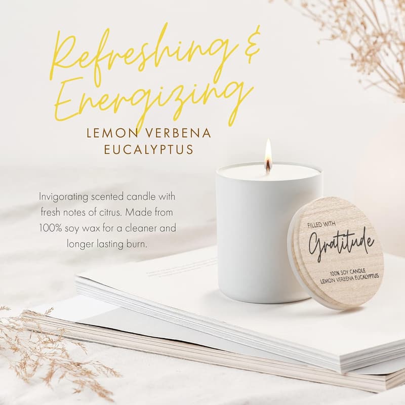 Gratitude Candle Gift Set for Women - Thank You Appreciation Basket