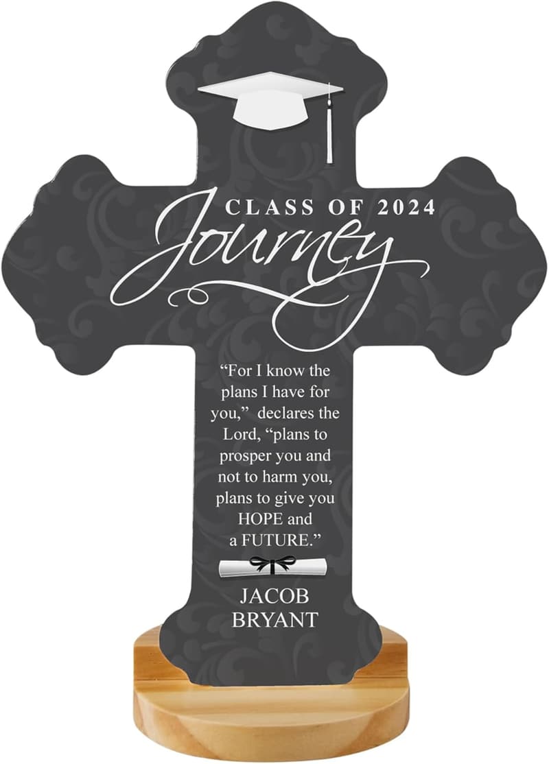 Personalized Graduation Prayer Cross - Class of 2024 Gift