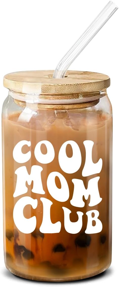 Mother's Day 16 oz Coffee Glass Gift for Mom