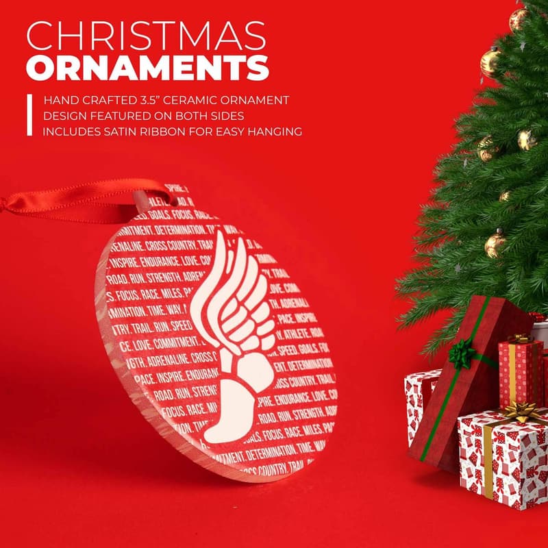 Inspirational Cross Country Ceramic Ornament