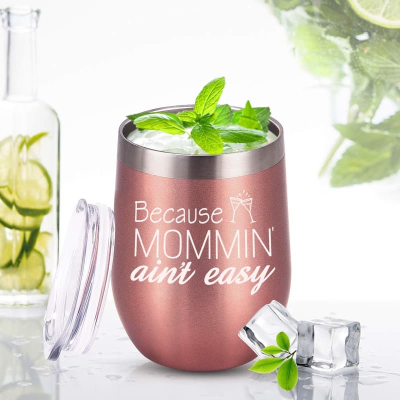 Funny Mom Insulated Wine Tumbler - Birthday & Mother's Day Gift, 12 Oz