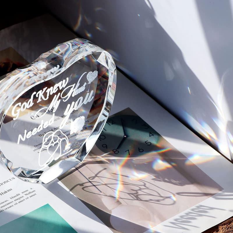 Anniversary K9 Crystal Engraved Love Plaque for Couples