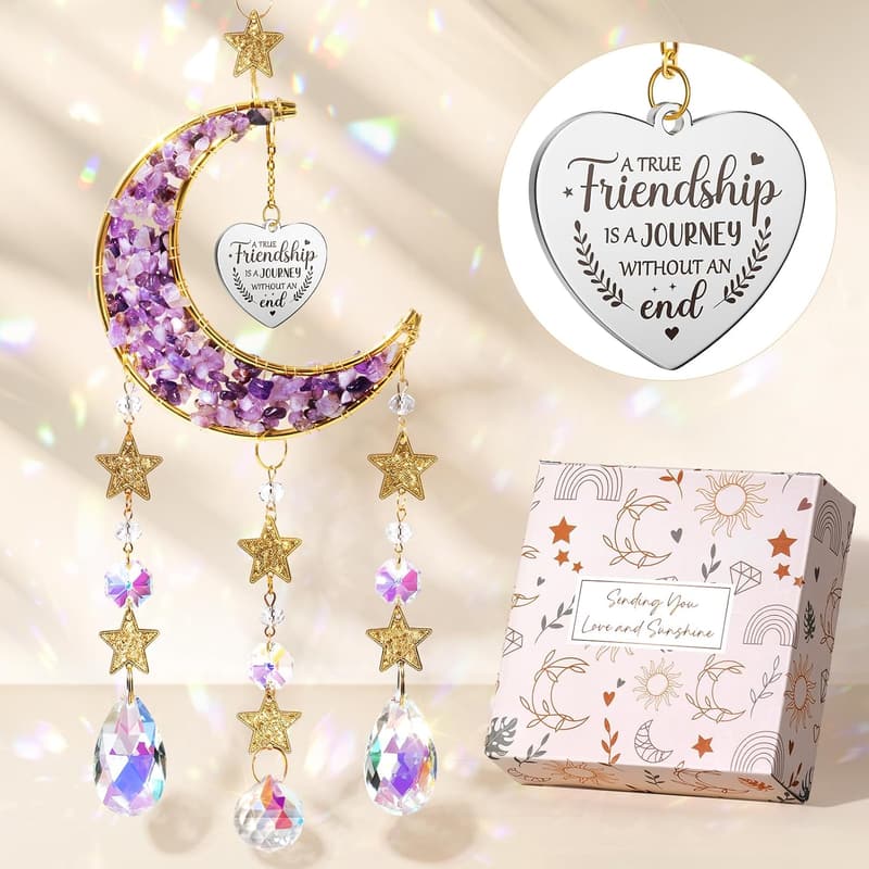 Unique Moon Crystal Suncatcher for Women's Birthday Gifts