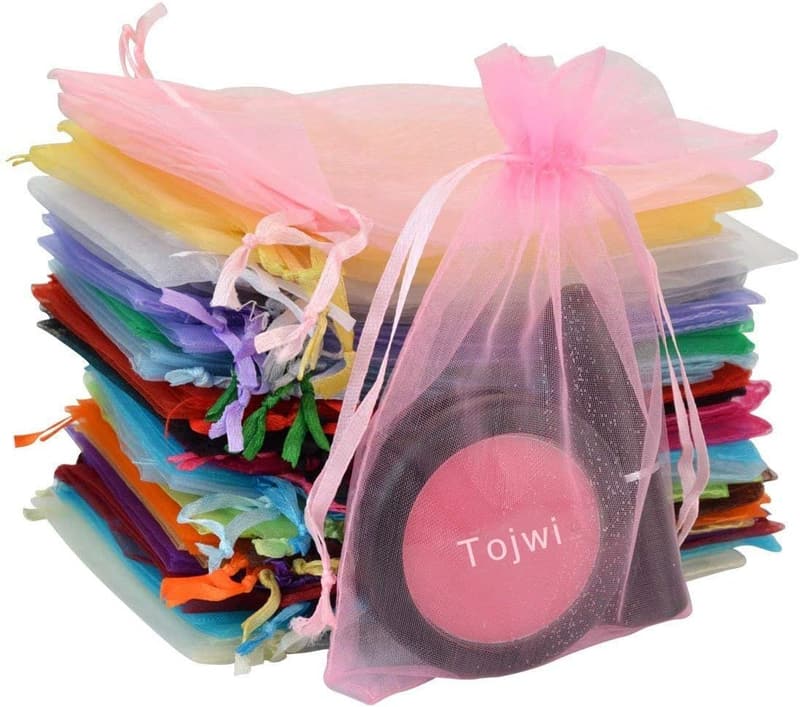 Mix Color Organza Bags - 50pcs Satin Drawstring Favor Pouches