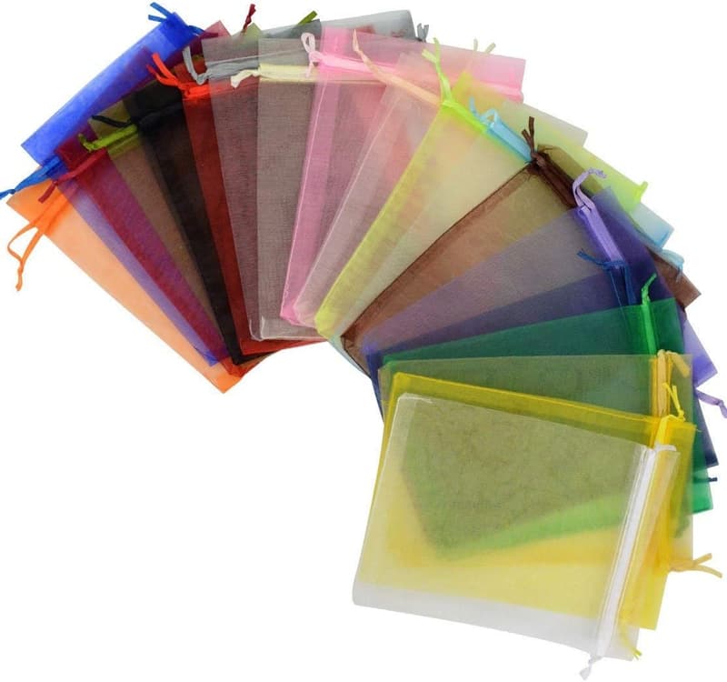 Mix Color Organza Bags - 50pcs Satin Drawstring Favor Pouches