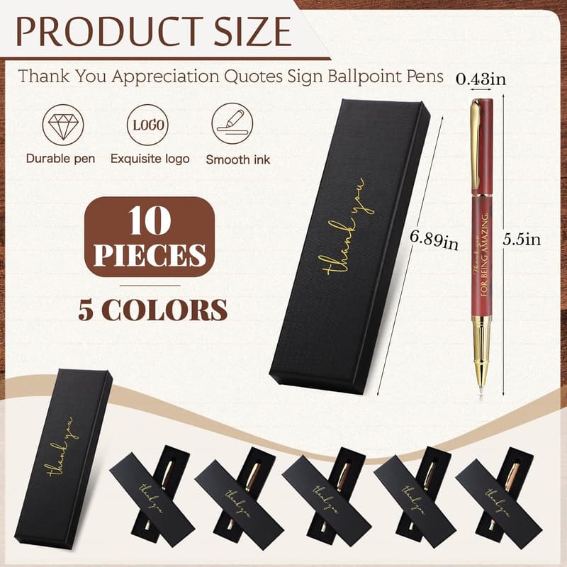 Inspirational Ballpoint Pens - 10 Set Appreciation Gifts for Team