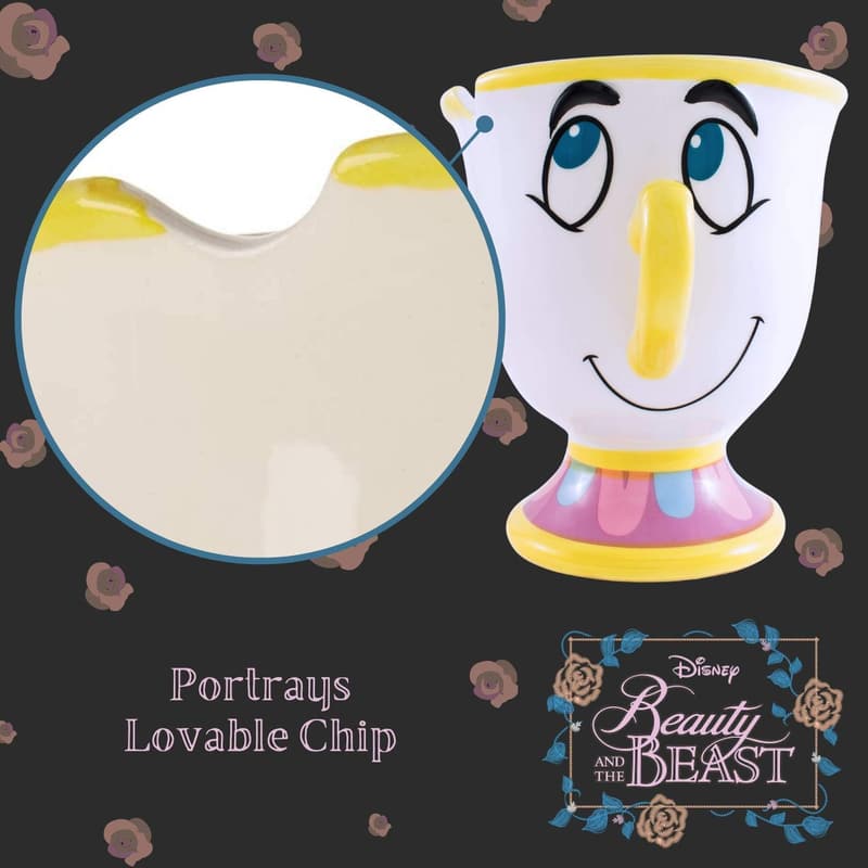 Disney Beauty and the Beast Chip 3D Sculpted Coffee Mug 20 oz
