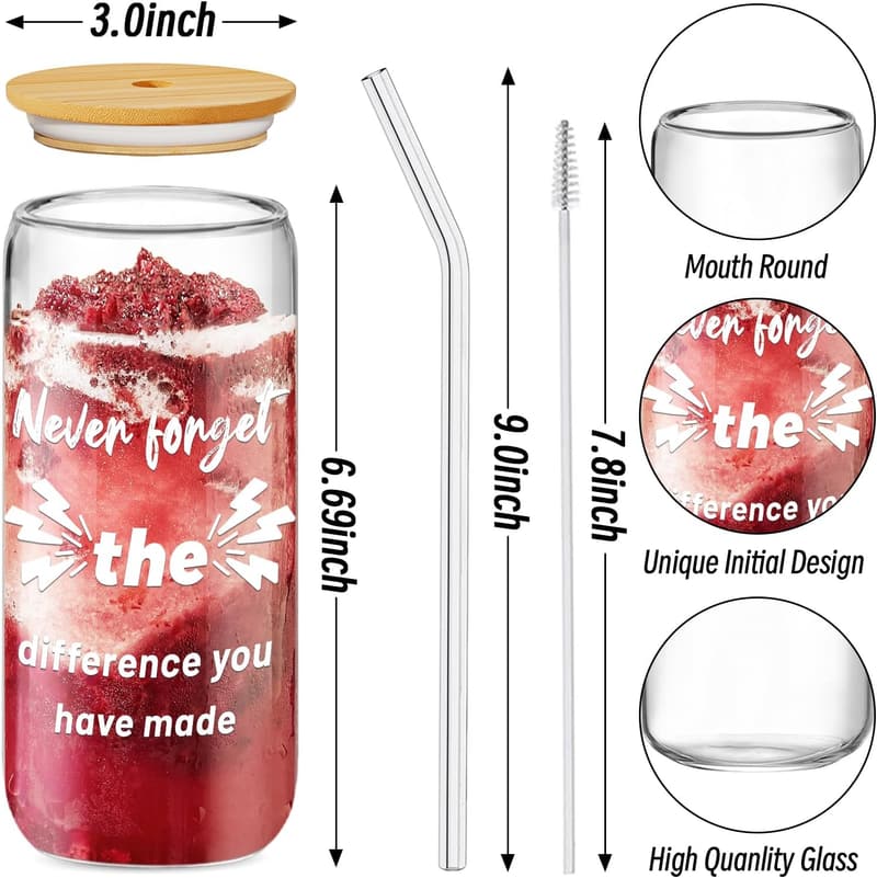 Employee Appreciation Gifts: 20oz Inspirational Glass Cups Set