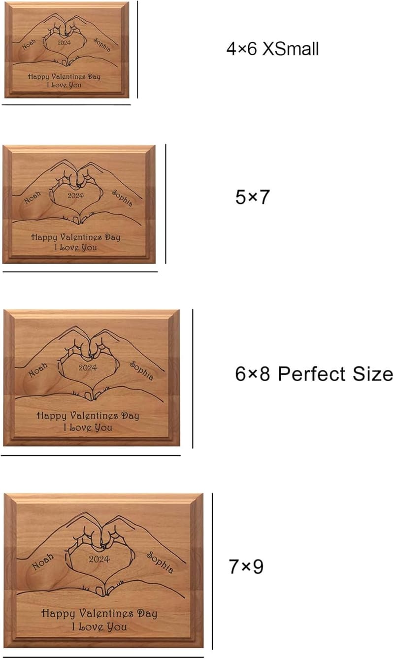 Personalized Valentine's Day Wooden Plaque - Custom Heart Design