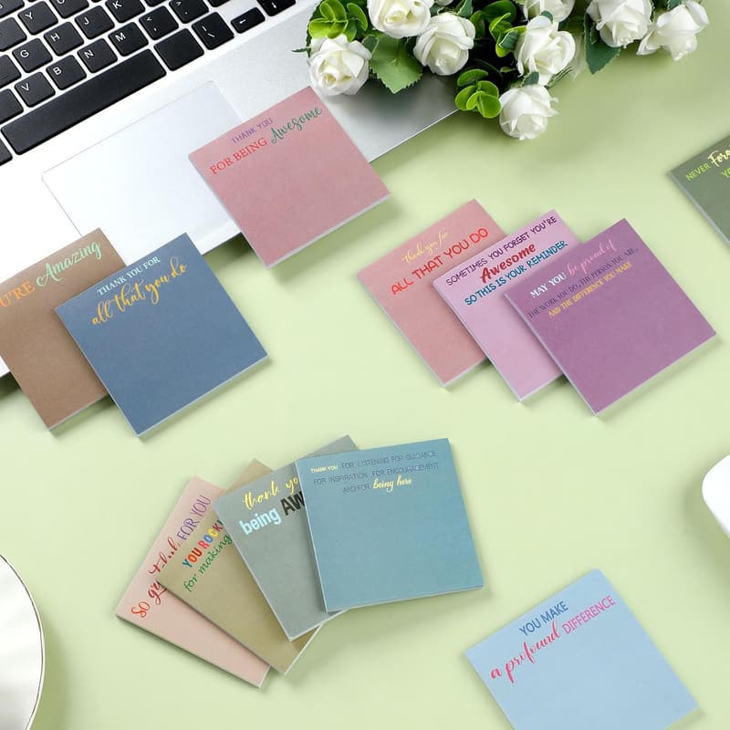 Employee Appreciation Sticky Notes - 24 Mini Motivational Pads