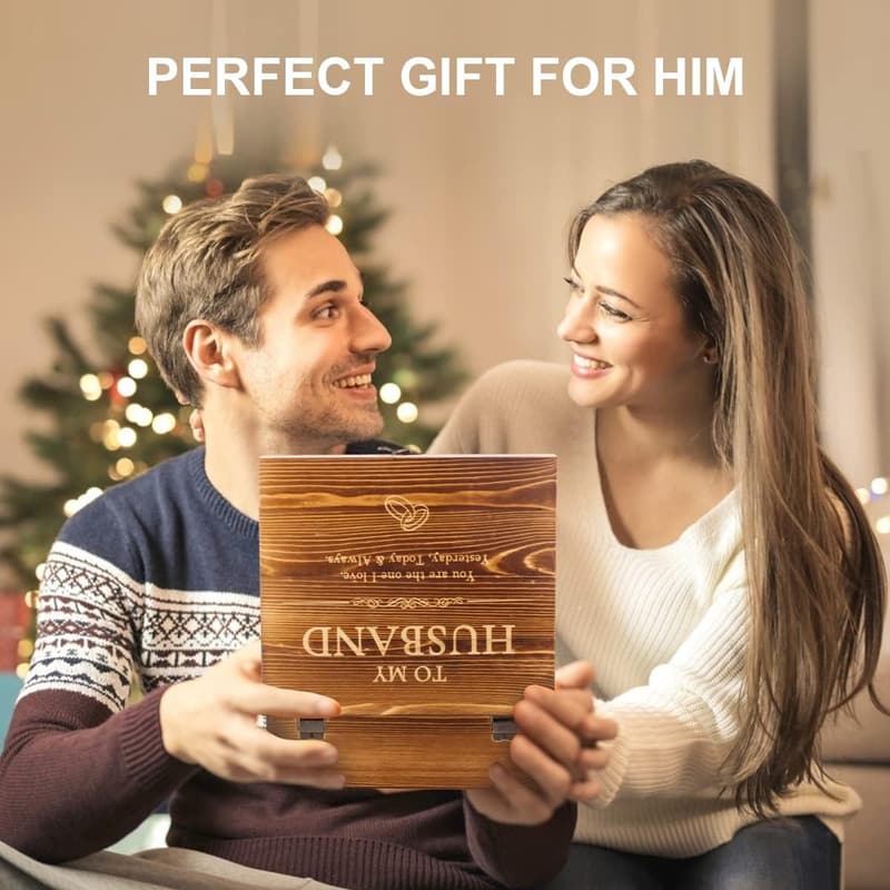Anniversary Whiskey Stones Gift Set for Him with Glasses