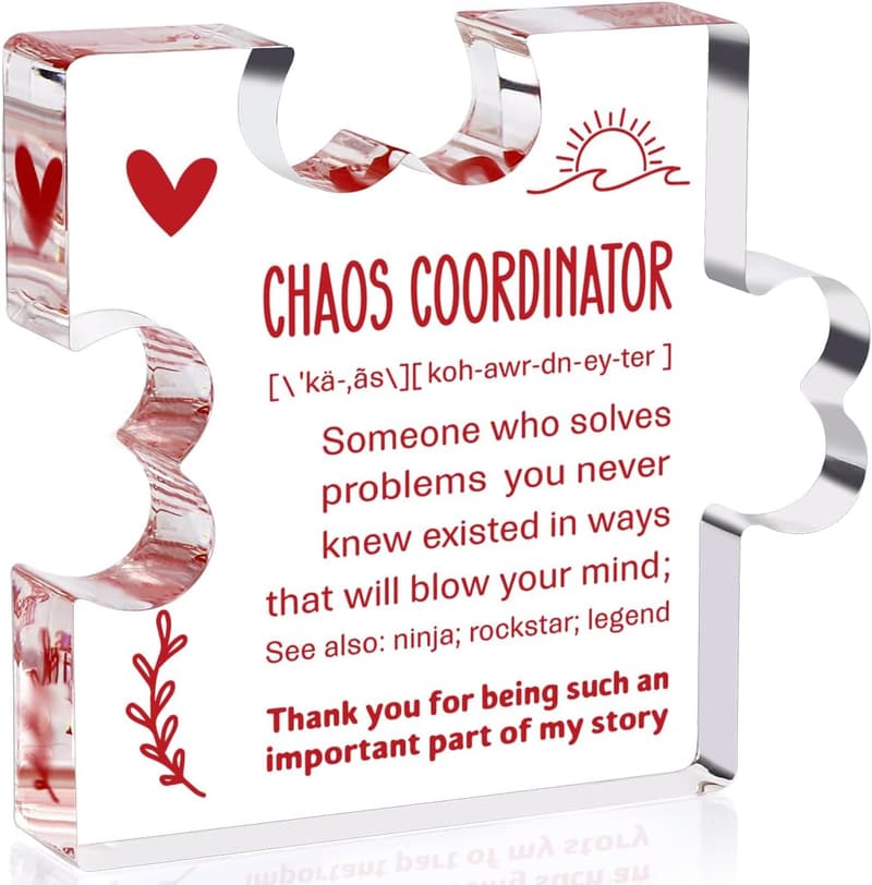 Chaos Coordinator Acrylic Table Sign - Office Appreciation Gift