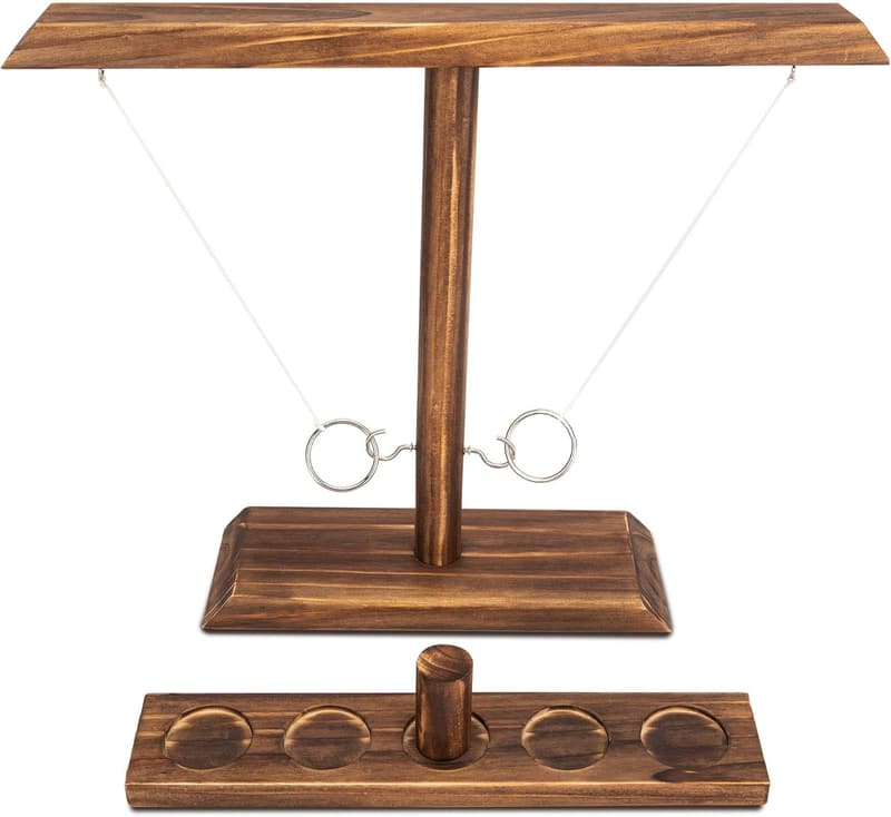 Outdoor Wooden Ring Toss Game for Adults - 15.7
