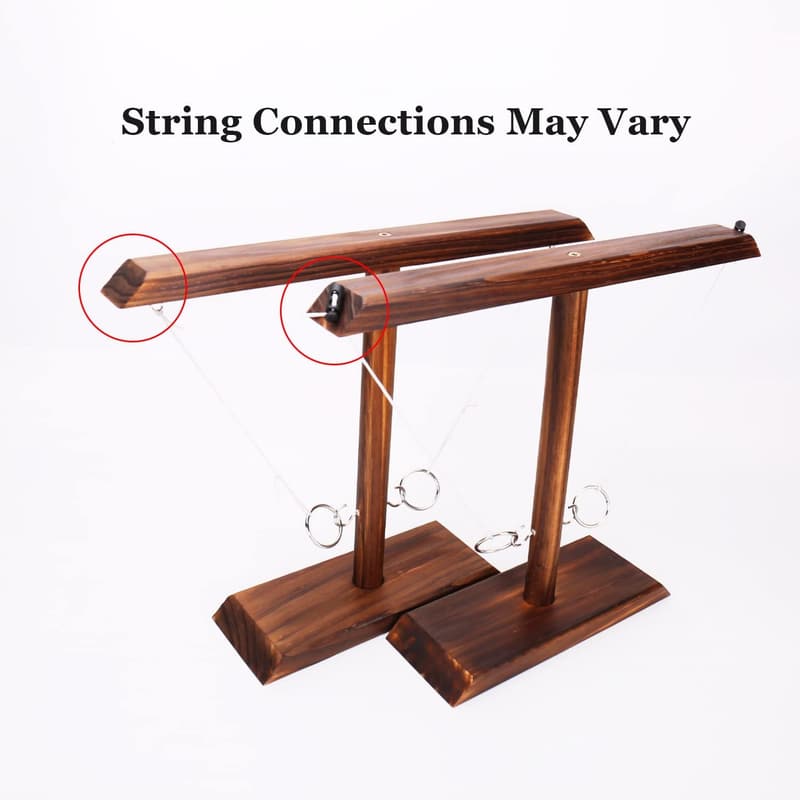 Outdoor Wooden Ring Toss Game for Adults - 15.7