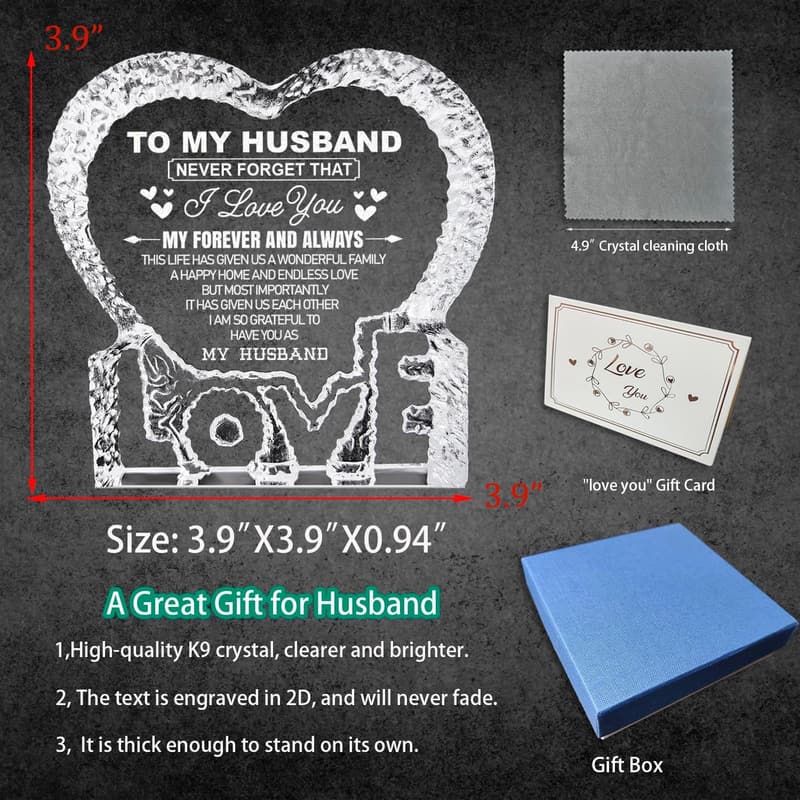Father's Day Crystal Keepsake Gift for Husband