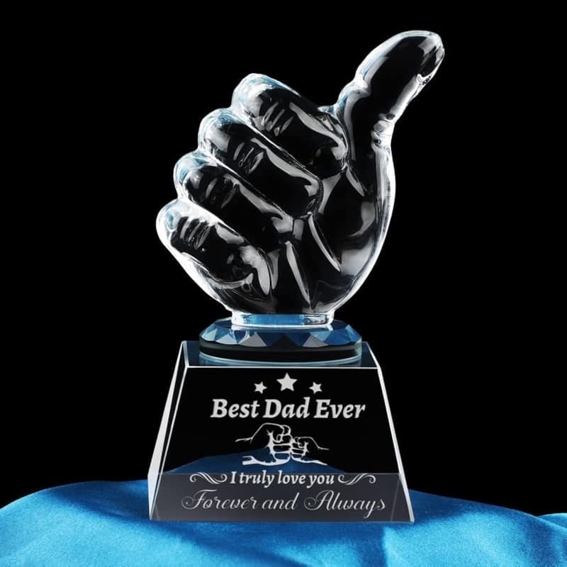 Father's Day Personalized Engraved Crystal Keepsake
