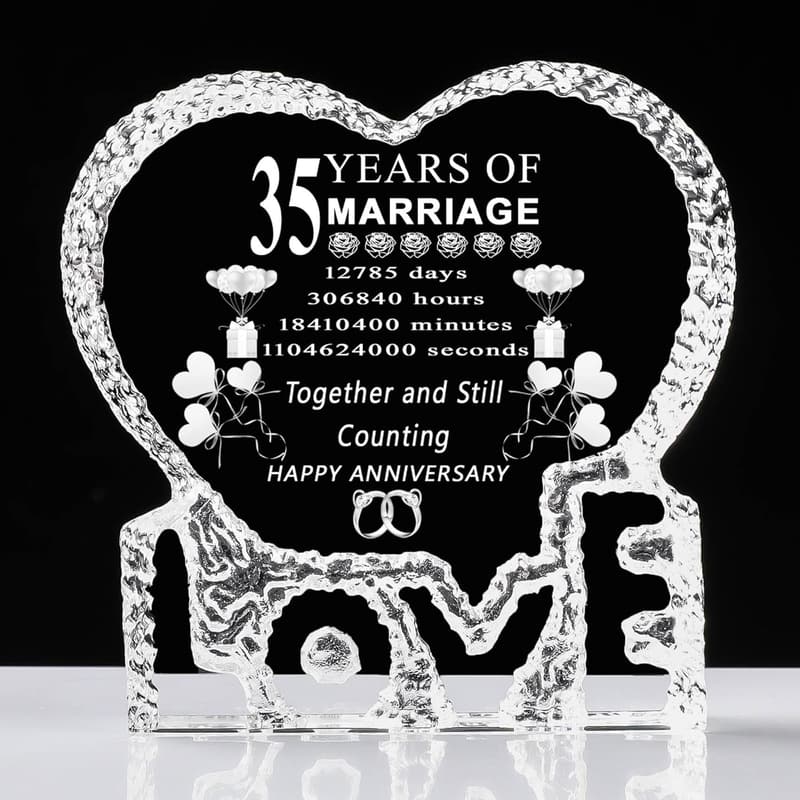 35th Anniversary Crystal Keepsake for Couples