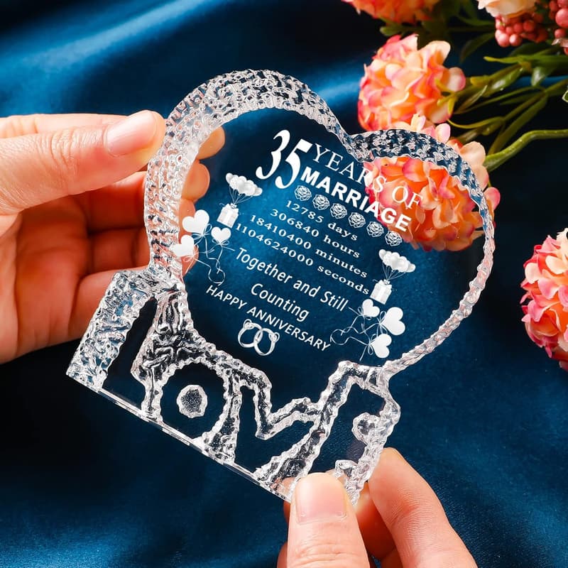 35th Anniversary Crystal Keepsake for Couples