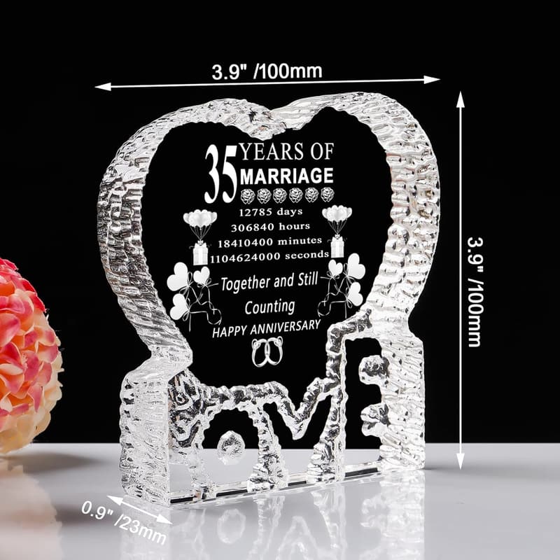 35th Anniversary Crystal Keepsake for Couples