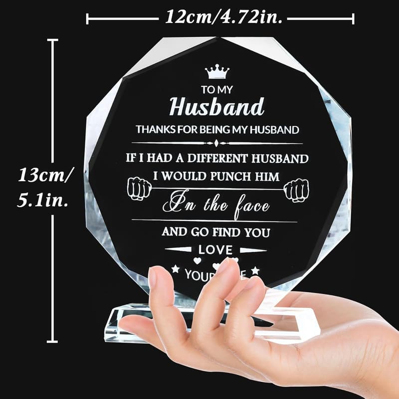 Husband's Birthday Glass Keepsake - Unique Anniversary Gift