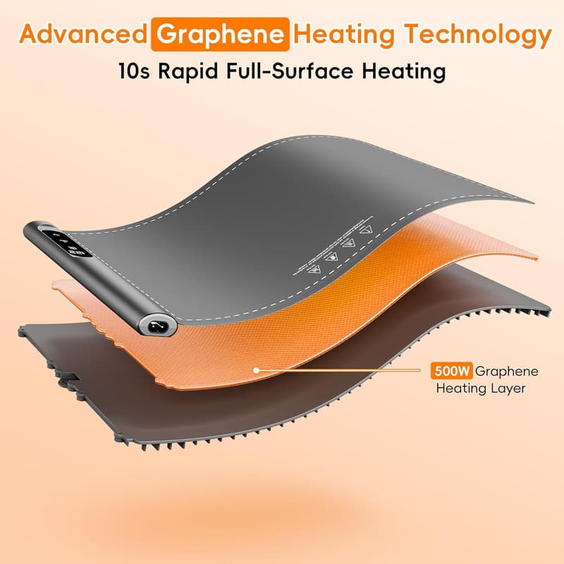 Portable Graphene Warming Mat - 6 Temp Levels for Parties