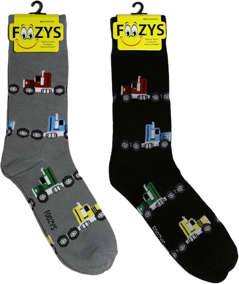Men's Automotive Novelty Crew Socks - 2 Pairs