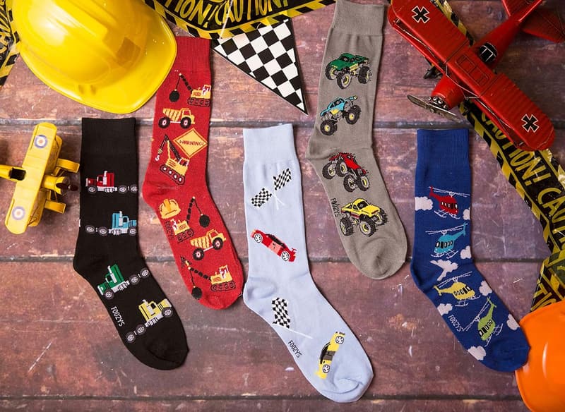 Men's Automotive Novelty Crew Socks - 2 Pairs