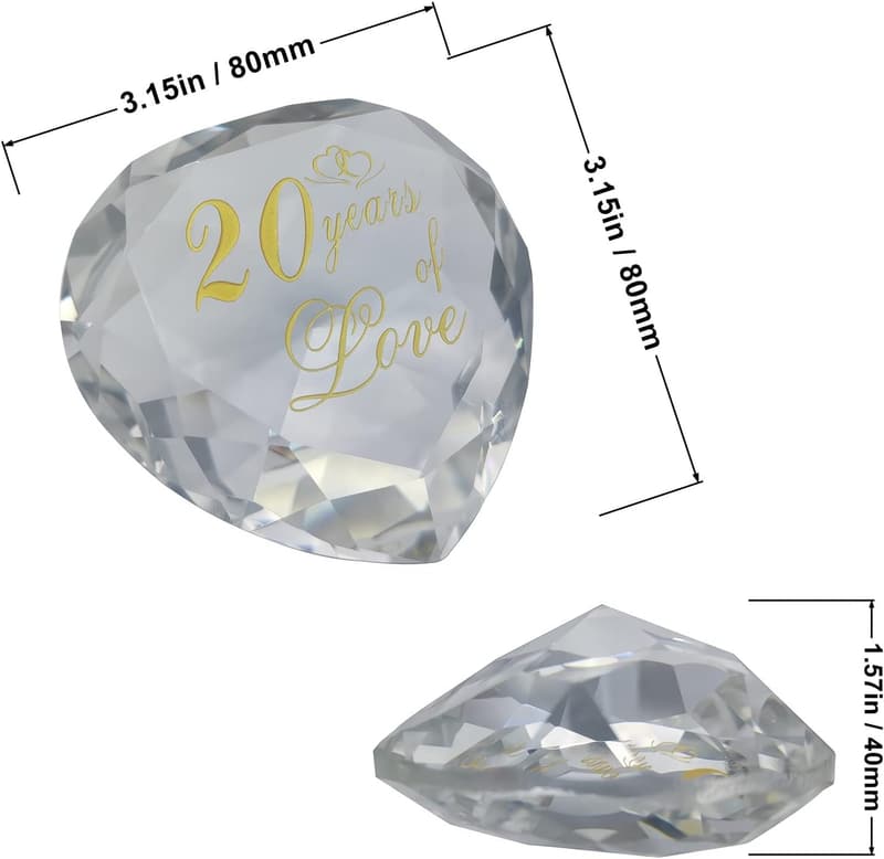 20th Anniversary Crystal Gift for Couples