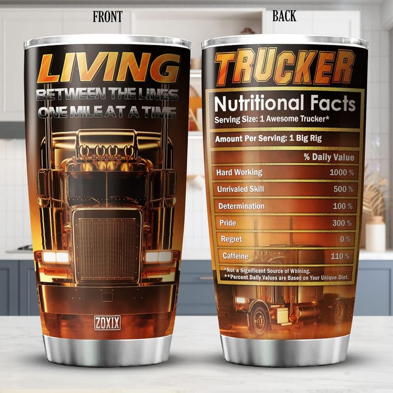Truck Driver Gift: 20oz Stainless Steel Insulated Tumbler