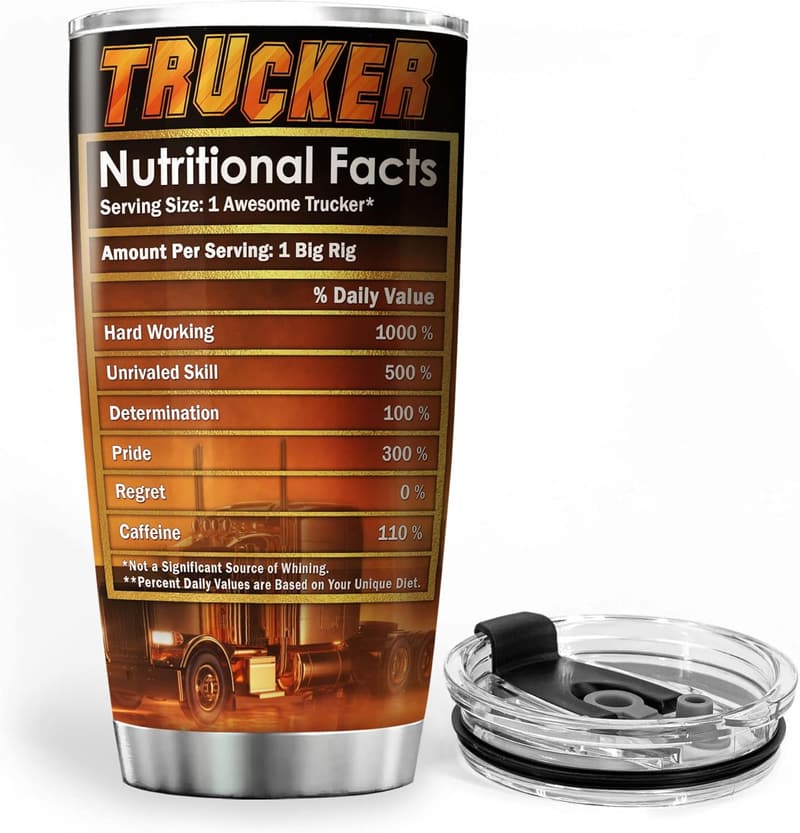 Truck Driver Gift: 20oz Stainless Steel Insulated Tumbler