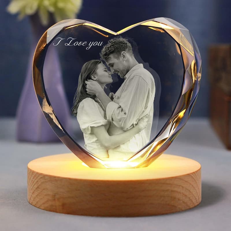 Personalized Crystal Picture Frame for Couples' Anniversary
