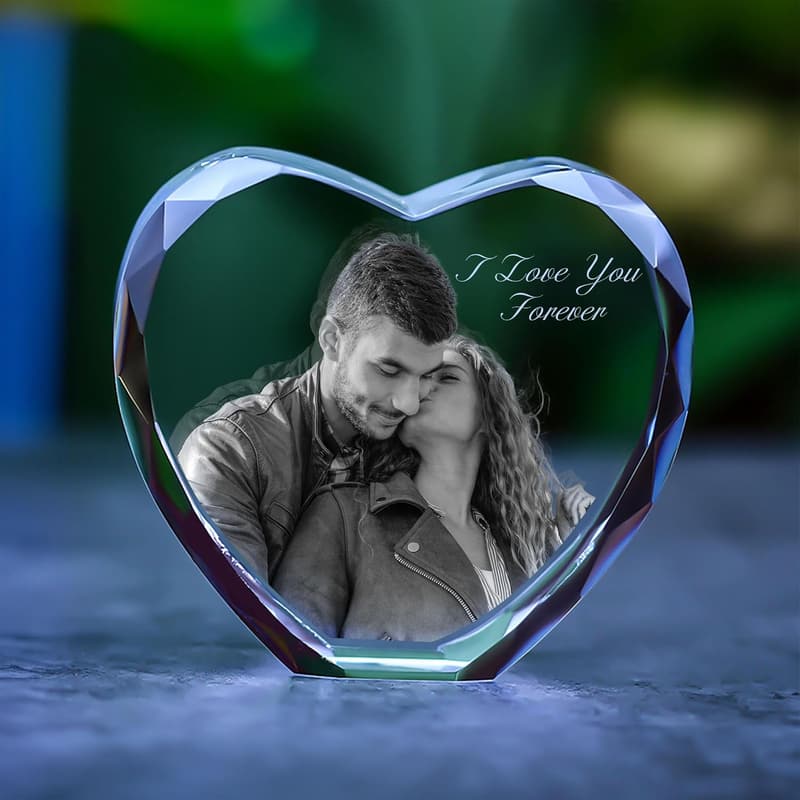 Personalized Crystal Picture Frame for Couples' Anniversary