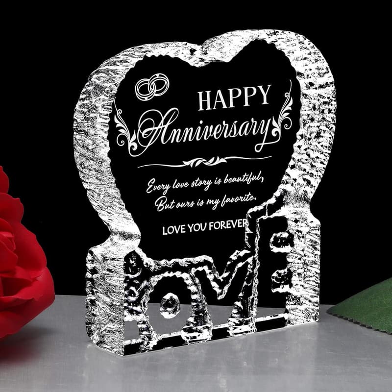 Happy Anniversary Crystal Gift for Wife