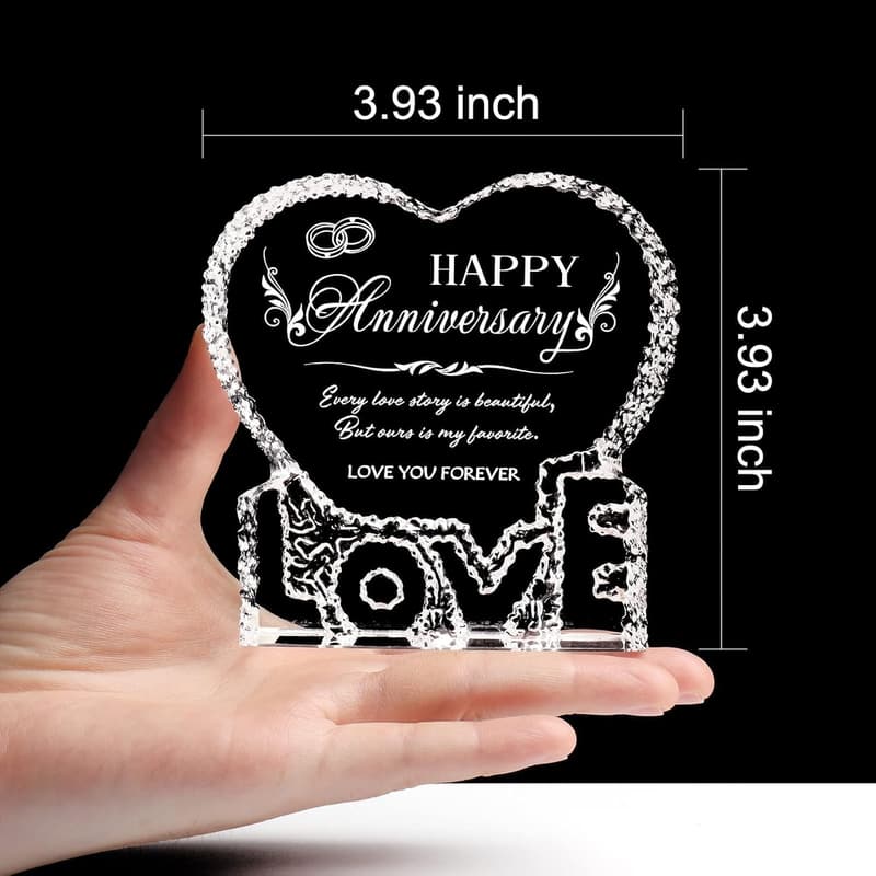 Happy Anniversary Crystal Gift for Wife