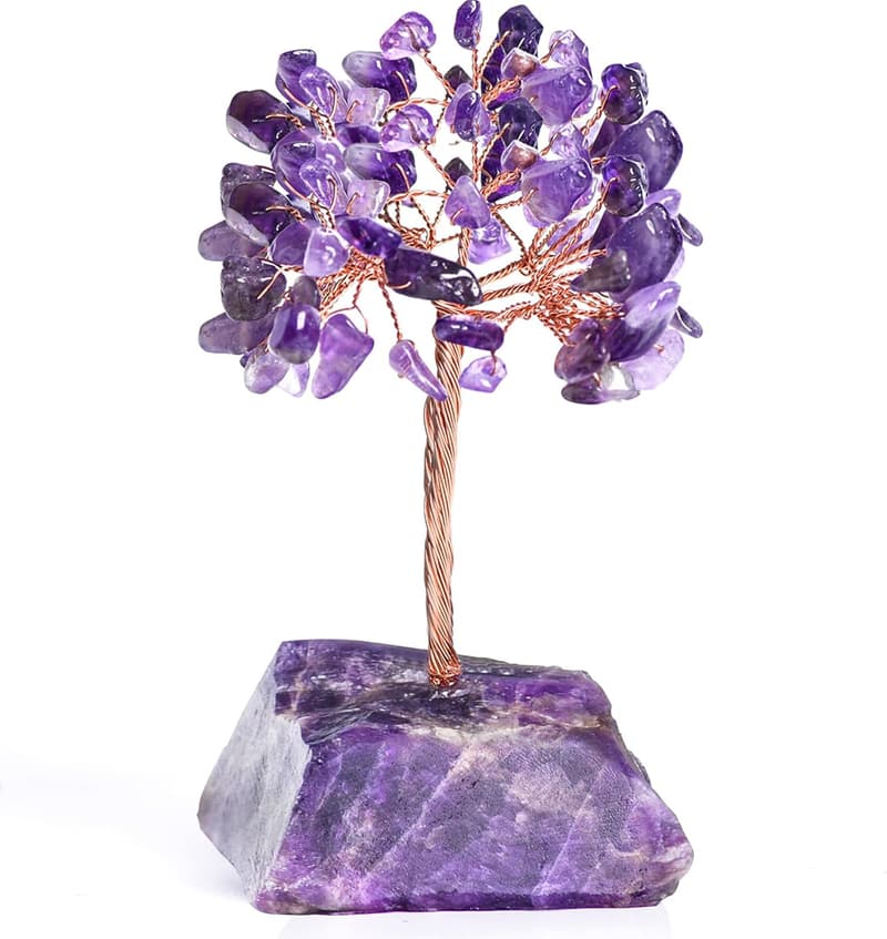 Amethyst Crystal Tree of Life - Healing Gemstone Decor for Women