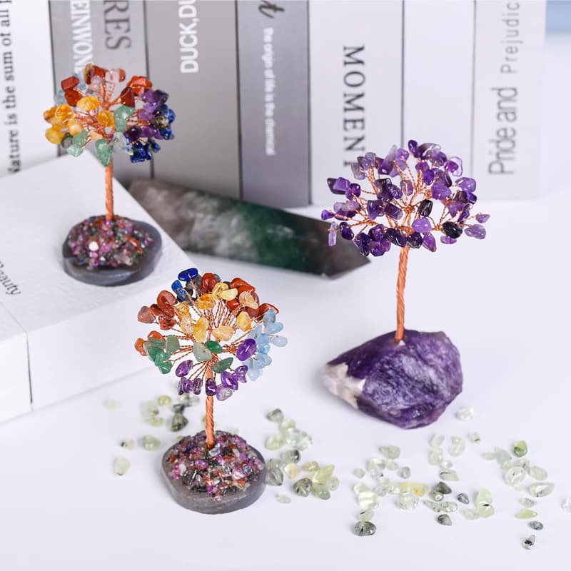 Amethyst Crystal Tree of Life - Healing Gemstone Decor for Women