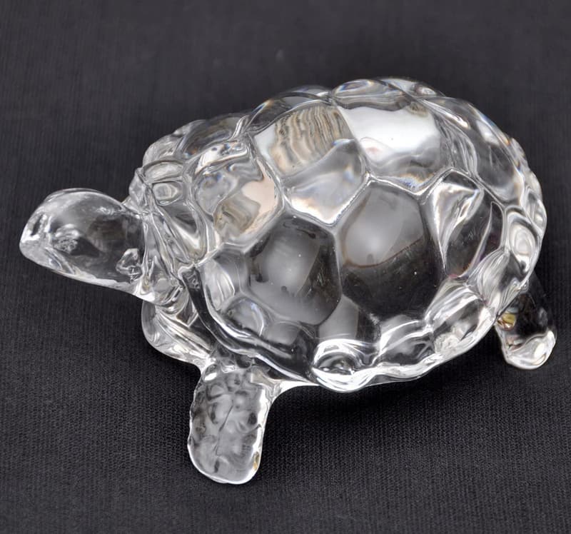 Clear Crystal Turtle Figurine for Peace & Prosperity
