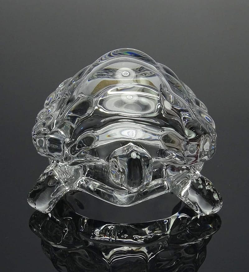 Clear Crystal Feng Shui Turtle for Peace & Prosperity Gift