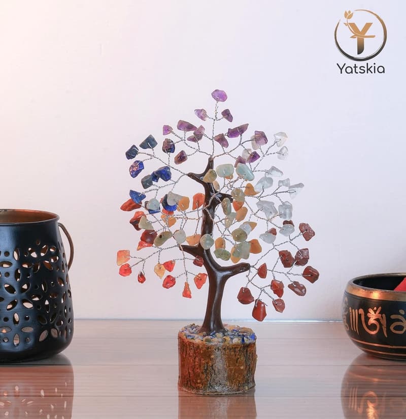 Feng Shui Crystal Tree of Life Chakra Decor with Energy Stones