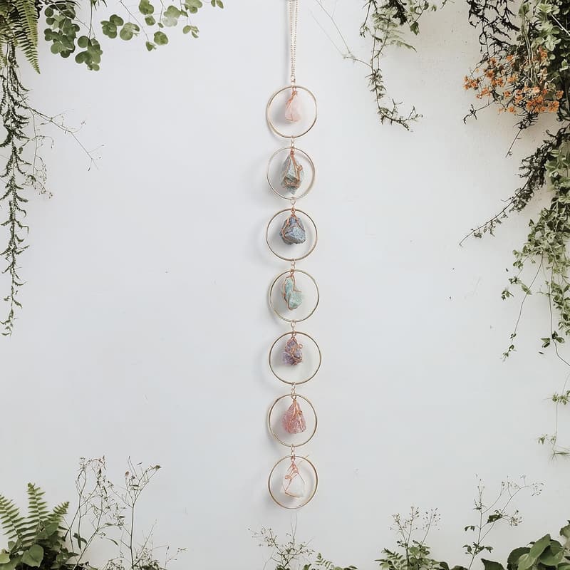 Healing Chakra Crystal Wall Decor for Home and Meditation
