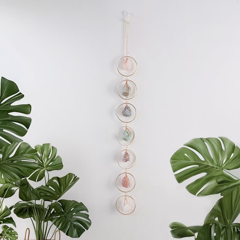 Healing Chakra Crystal Wall Decor for Home and Meditation