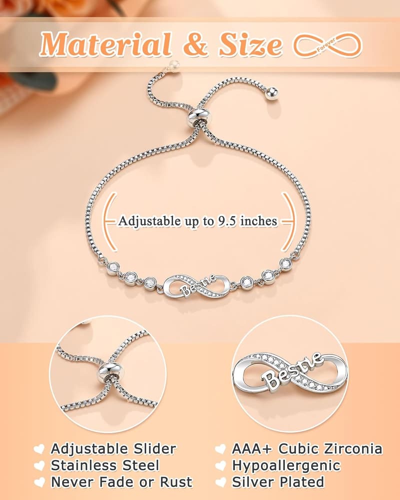 Infinity Love Heart Bracelet for Women – Birthday Gift