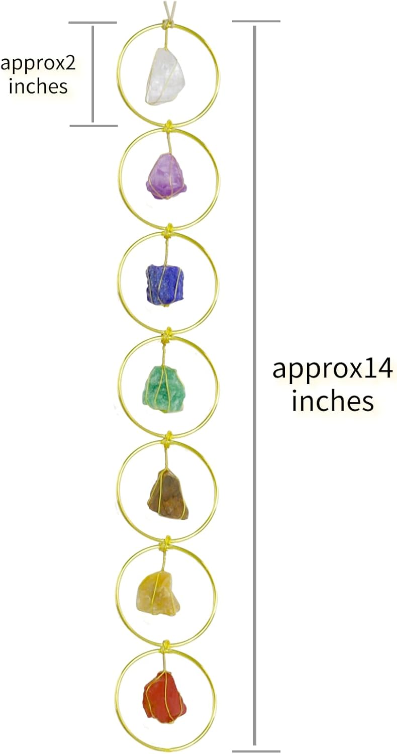 7 Chakra Round Healing Gemstone Window Hanging Ornament