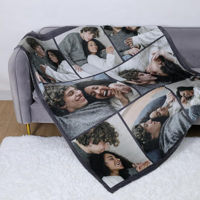 Personalized Fleece Photo Blanket for Couples' Gifts